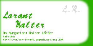 lorant malter business card